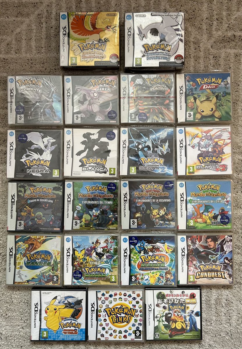 Todos los juegos de #Pokemon editados para #NintendoDs en formato físico 💖