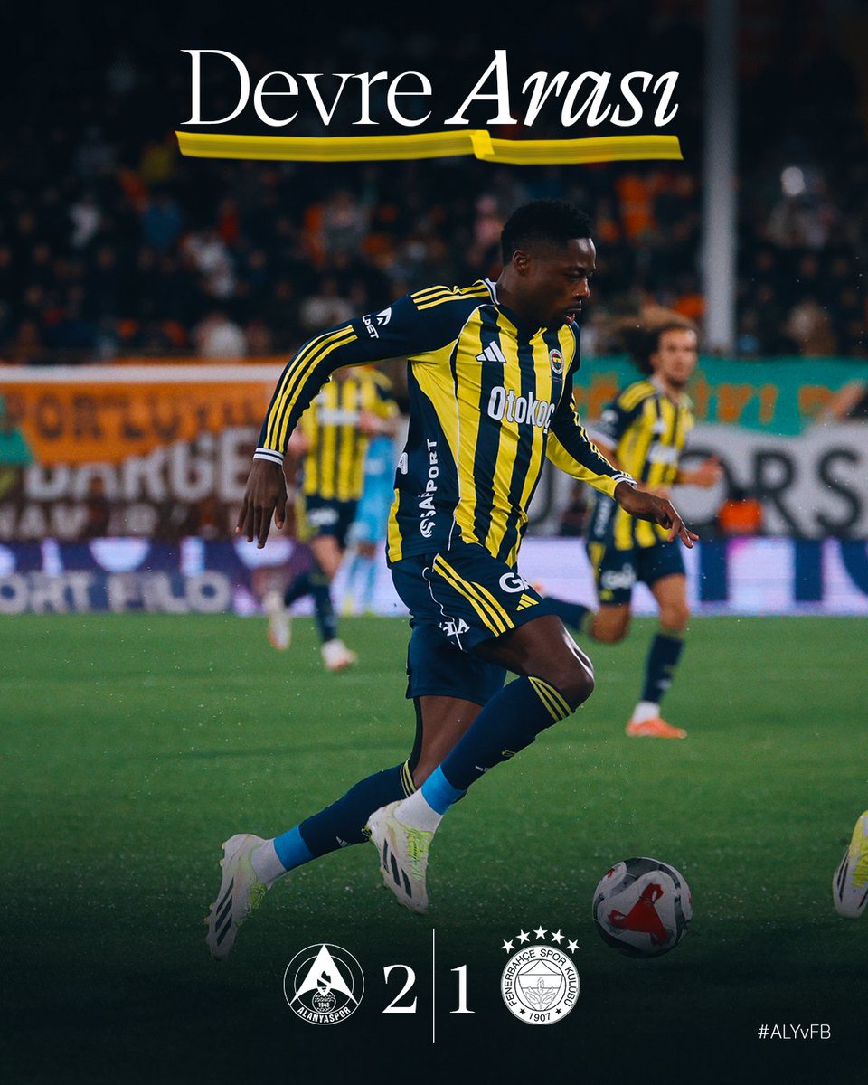 İlk yarı sonucu: C. Alanyaspor 2-1 Fenerbahçe