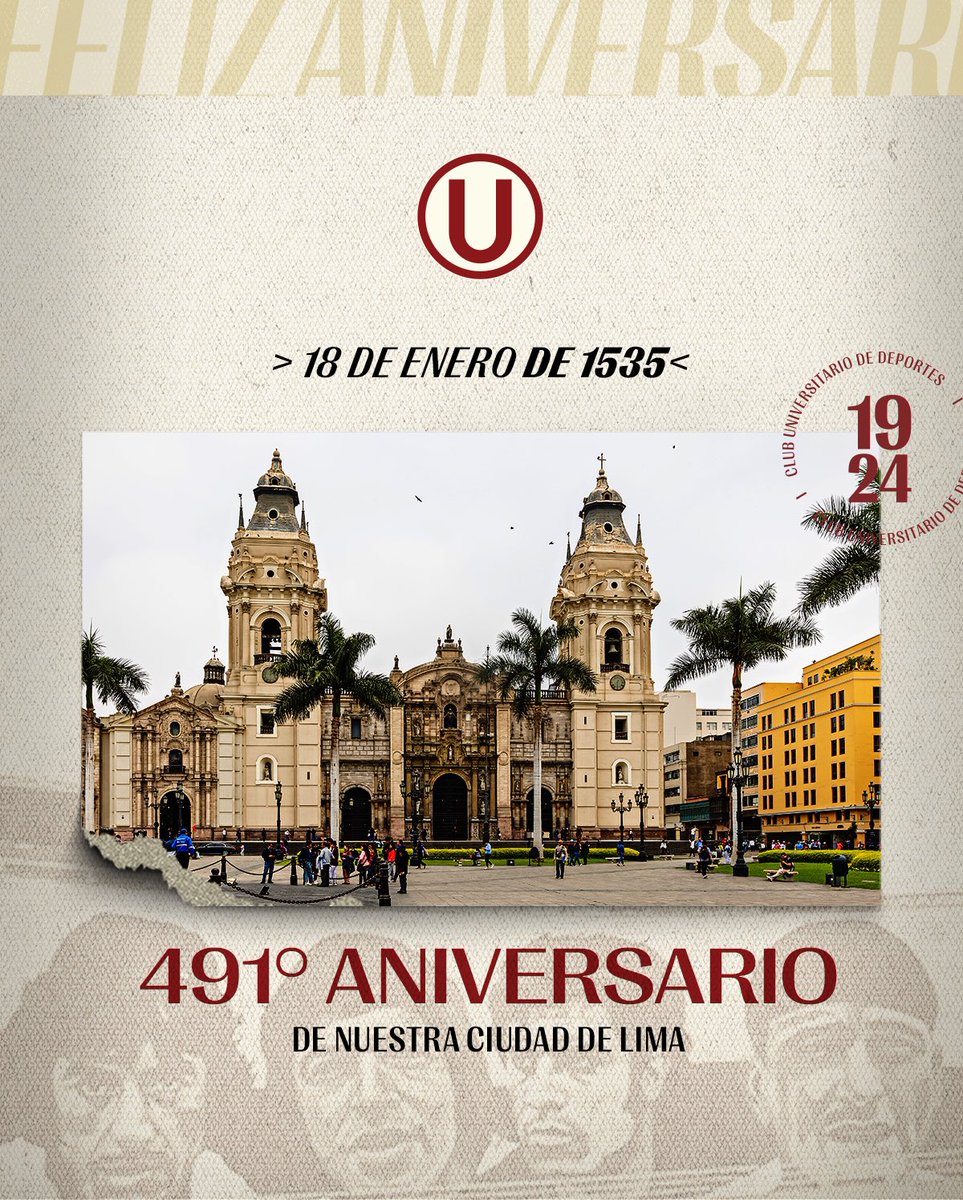¡𝗙𝗘𝗟𝗜𝗖𝗜𝗗𝗔𝗗𝗘𝗦, 𝗟𝗜𝗠𝗔! 👏💛

Celebramos el legado histórico y cultural de la Ciudad de los Reyes.

¡Feliz 491 aniversario!
