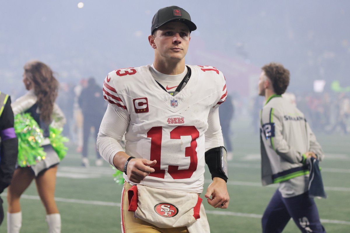 FDSportsbook's tweet image. Brock Purdy since entering the league:

2022: Lost Conference Championship
2023: Lost Super Bowl
2024: Missed playoffs
2025: Lost Divisional Round

Will he ever win the big game? 🤔