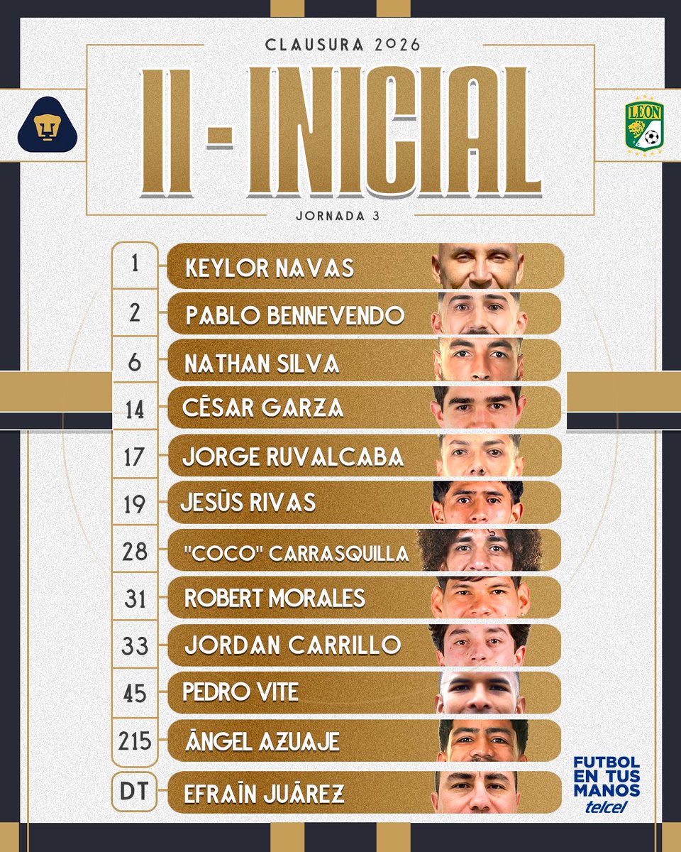 PumasMX's tweet image. 🚨 𝐏𝐔𝐌𝐀𝐒 𝐗𝐈 🐾
@Telcel 

#UnidosPorLaHistoria #FutbolEnTusManos