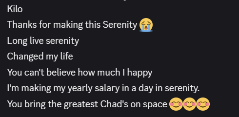 SerenityDAO's tweet image. Life changing for our members trading memecoins