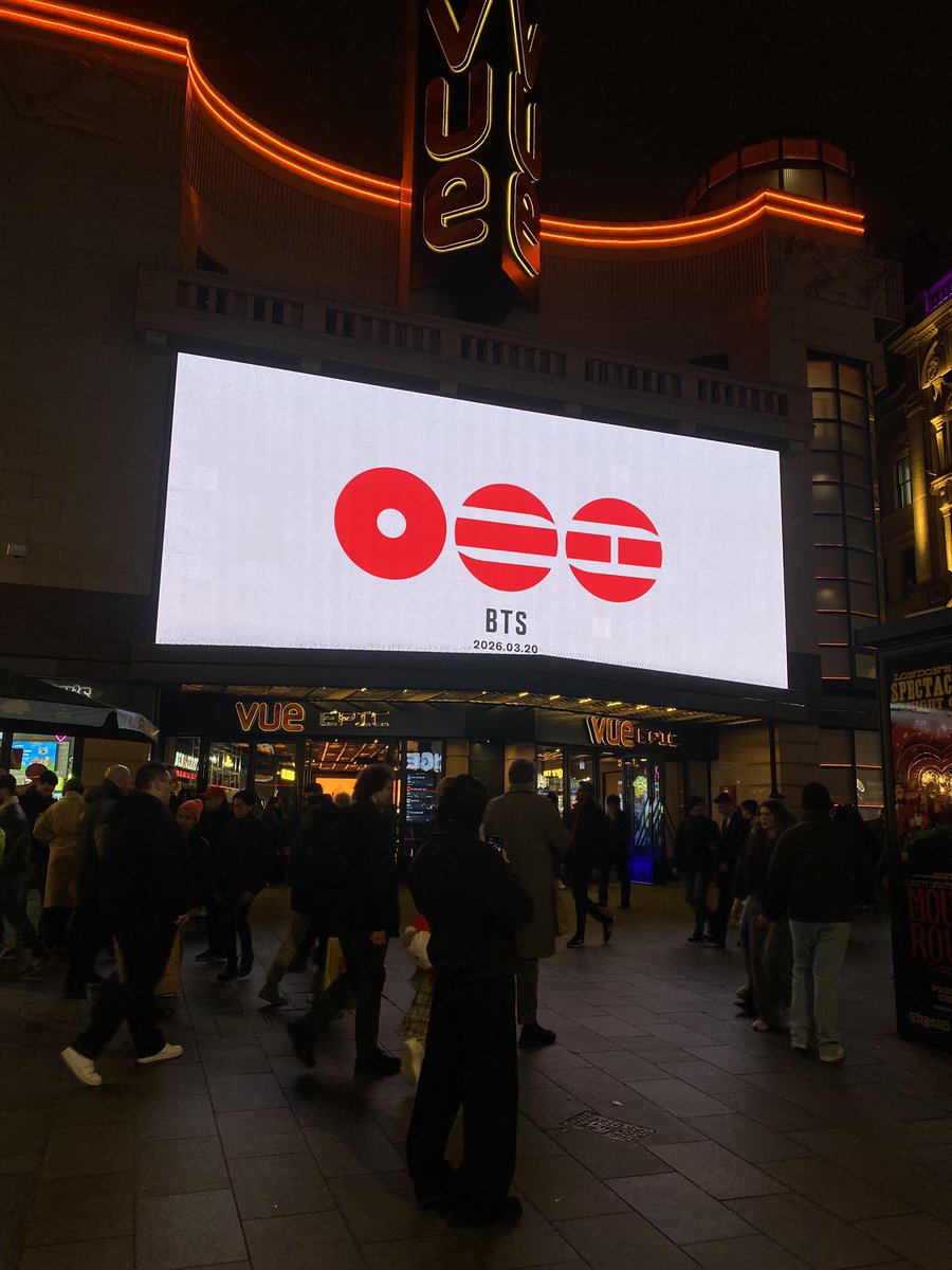 #BTS has started their promotion for the next Album "ARIRANG" at Leicester Square, in London 🇬🇧