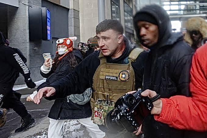 LakotaMan1's tweet image. Jake Lang was overheard repeatedly shouting, n*gger this and n*gger that. When anti-ICE protesters closed in on him, it was a law abiding, compassionate Black man that saved him from receiving a well earned life lesson.

“Fate, it seems, is not without a sense of irony.”