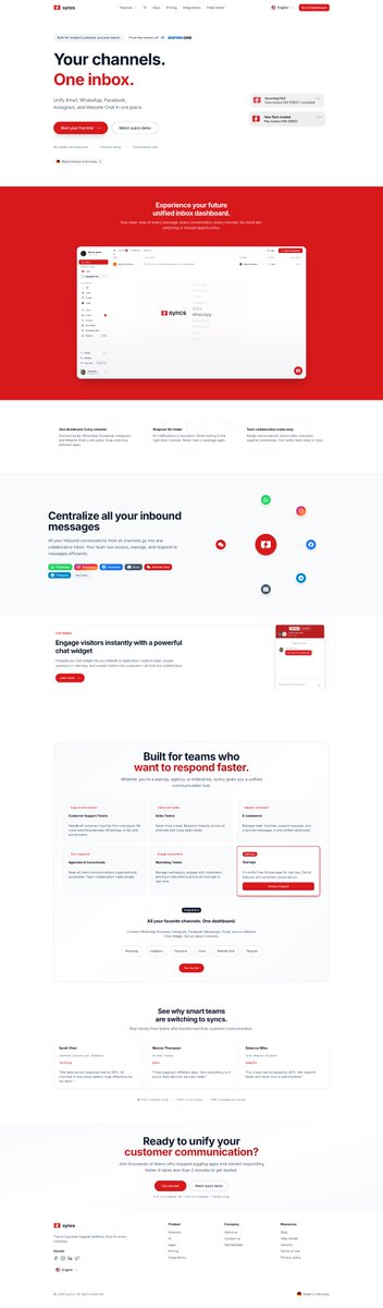 trkonl's tweet photo. Day 24 🚀

I paused the X posts, but the building never stopped. 

Current status: Finalizing the Landing Page
⏳ Waiting for Meta verification to unlock the WhatsApp API integration

Getting the details right takes time, but the infrastructure is ready and solid.

What do you think of the current design? I'd love to hear your thoughts! 👇

#buildinpublic #SaaS #indiehackers #SyncsApp