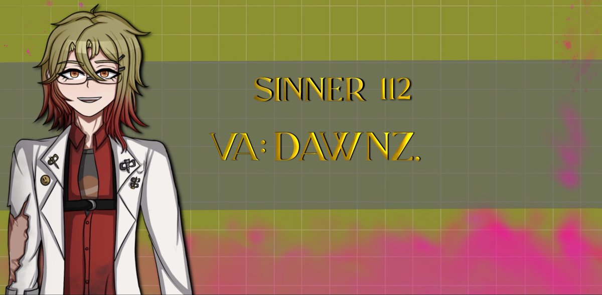 Dawnzva's tweet image. ☄️ROLE ANNOUCEMENT☄️

“You’re gonna have to deal with the SMARTEST ROBOTICS BATTLER YOU’LL EVER MEET!” 

I am the voice of Sinner 112 for @Finalrumination I can’t wait to voice this character who has a very ecstatic personality. Gonna give it my all for him!