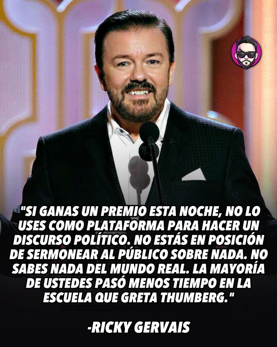 <a href="/porqueTTarg/">Tendencias en Argentina</a> Ricky Gervais nos dio el mejor discurso en los premios Oscar (sobre todo porque le tiro a los doble moral que se dan golpes de pecho) Tiene permiso de todo.