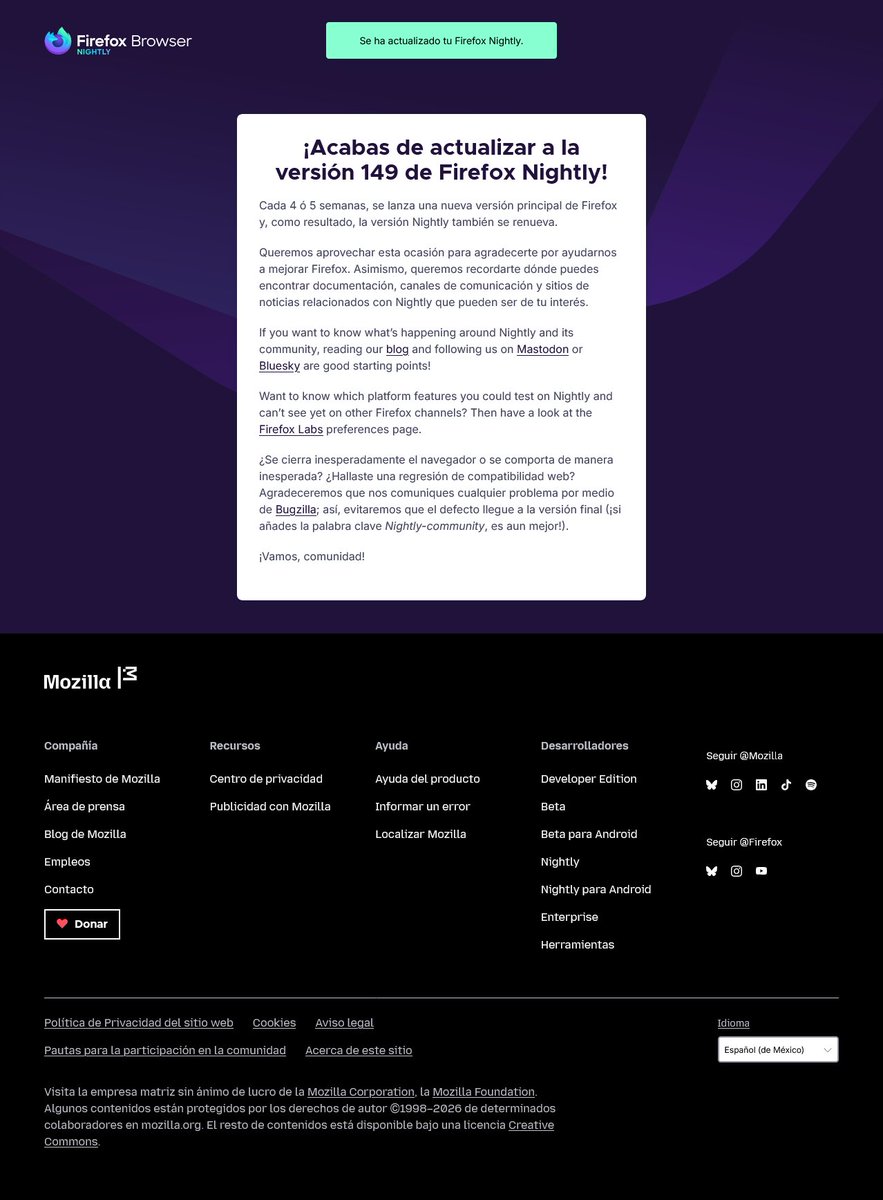 So you think your #shiny #new @Firefox 147 is #cool? Well, my #shinier #newer <a href="/FirefoxNightly/">Firefox Nightly 🔥</a> 149 is #cooler! 

"The #Web is the #platform." <a href="/mozilla/">Mozilla</a>

#Firefox #newFirefox #FirefoxQuantum #FirefoxProton 
❤️🔥🦊