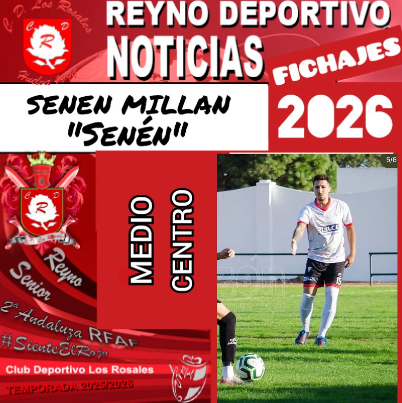 📣NOTICIAS📝FICHAJE-SENIOR
Senen Millán, medio centro, nuevo fichaje de Los Rosales para la segunda vuelta de esta Liga.
Después de un tiempo sin jugar, llega para sumar veteranía y calidad. 
¡Bienvenido Crack! 

#NuevoComienzoMismaPasión 
#SienteElRojo 
#CDLRdesde1994