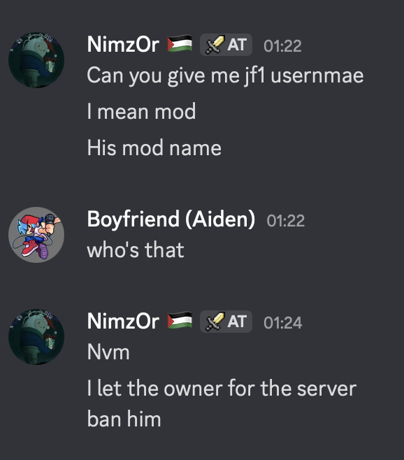 fnfICC's tweet photo. I thought we were finished after that until one of the ICC devs dmed me about Thomo trying to get back into ICC

They told me that I was banned from some random server which I don’t care cuz idk what server it is but it seems stupid https://t.co/rkfuI9GuQC