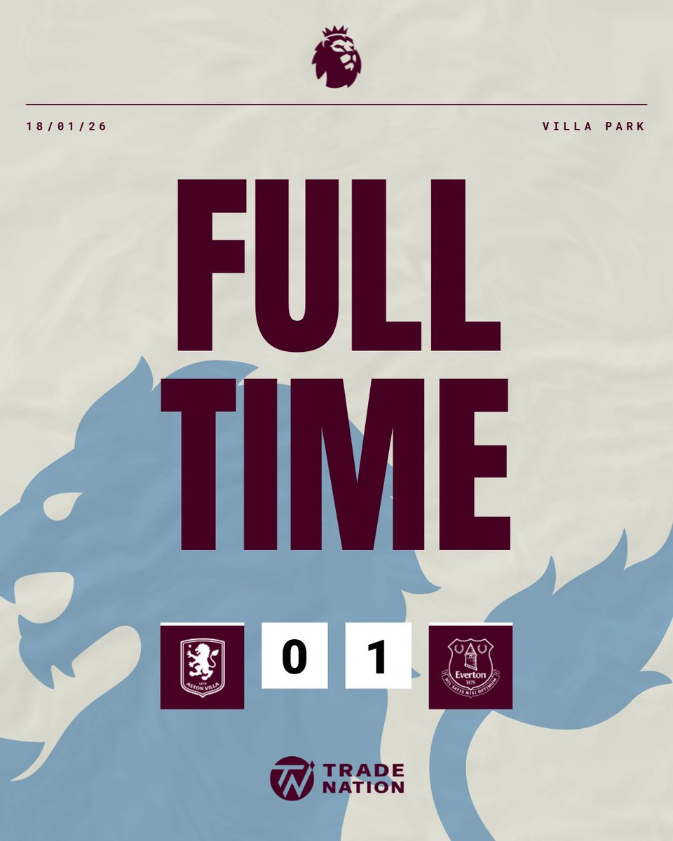 아스톤빌라 공식 채널에 게시된 경기 결과 이미지