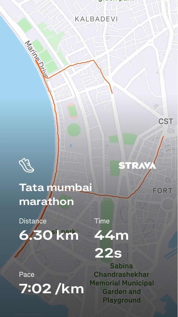 BurgerDrummer's tweet photo. #TataMumbaiMarathon2026 #TMM2026 my first ever run https://t.co/tc0NJGNYx3