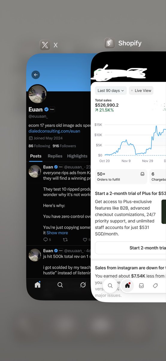 crazy how i hit 500k in the last 90 days

and people gon think i do some bh shi but my store doesn’t even have mrr set up. 

was seeing no results till i learnt how to make static ads and do see research.

This method will make u print 100%