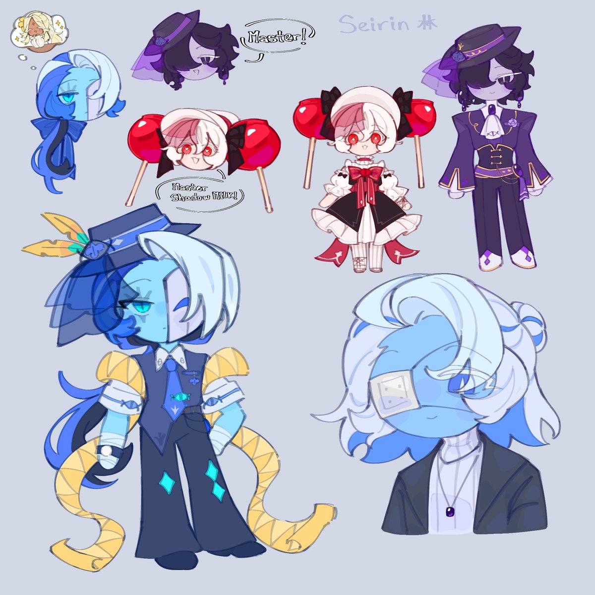 Mint_Linlin's tweet image. Deceitful trio reference sheet of my mafia AU

Next drawing Will be goal 4 I promised

#shadowvanilla #crk #pureshadow #cookierunkingdom #purevanillacookie #shadowmilkcookie #candyapplecookie #blacksapphirecookie #deceitfultrio
