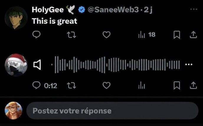 what if X lets us reply to comments with voice messages
like quick audio replies directly under posts 🎤

so creators can answer fans with real voice instead of typing long texts
and it feels way more personal that way
even transcribe it auto for people who prefer reading

would