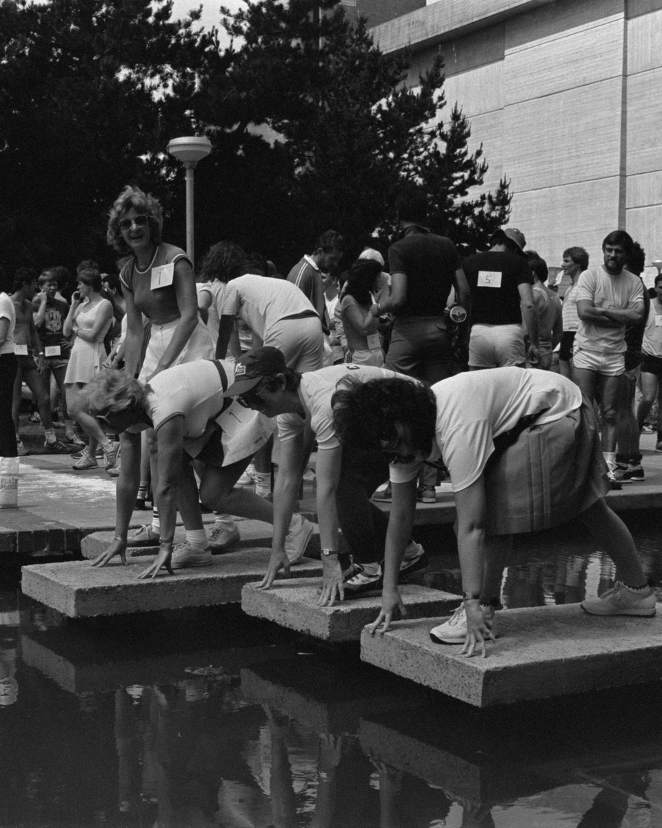 CurtinUni's tweet photo. The Great WAIT Relay Race 🏃‍♀️🏃‍♂️✨

From the late 1970s through to the mid-1980s, staff and students at WAIT took part in an annual relay race around campus. Teams were made up of both staff and students, and it was all for a good cause – raising money for Telethon ❤️🎗️

Several staff members at the time were marathon runners, and their enthusiasm helped inspire others to join in. Whether you were a serious runner or there for fun, this event brought our community together in a big way. 💛

📷 Images: Curtin University Archives

#CurtinUniversity #CurtinThrowback #CurtinLife CRICOS code: 00301J.