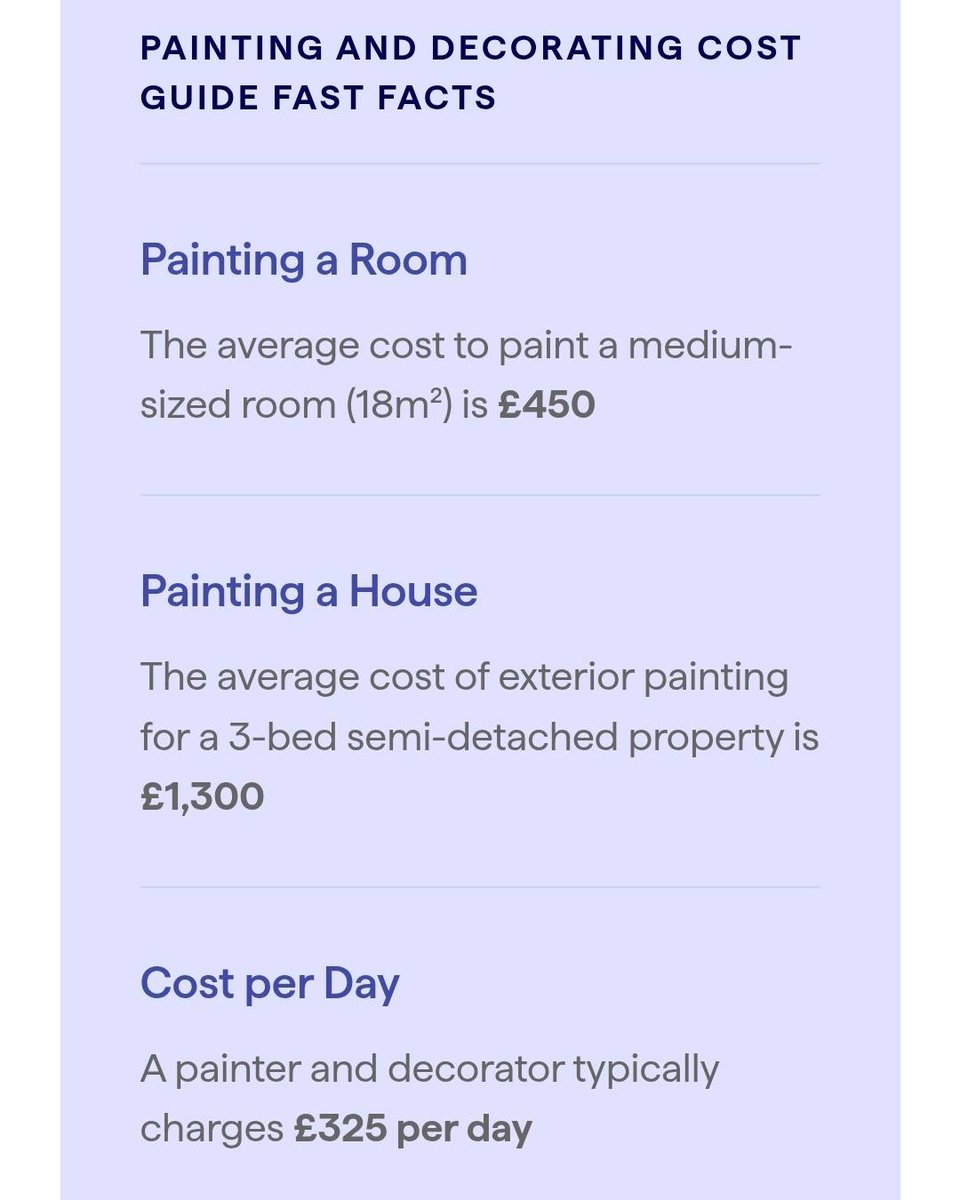 DecoratorsU's tweet image. Do you agree with these guide prices from Checkatrade?

#checkatrade #guideprice #pricelist