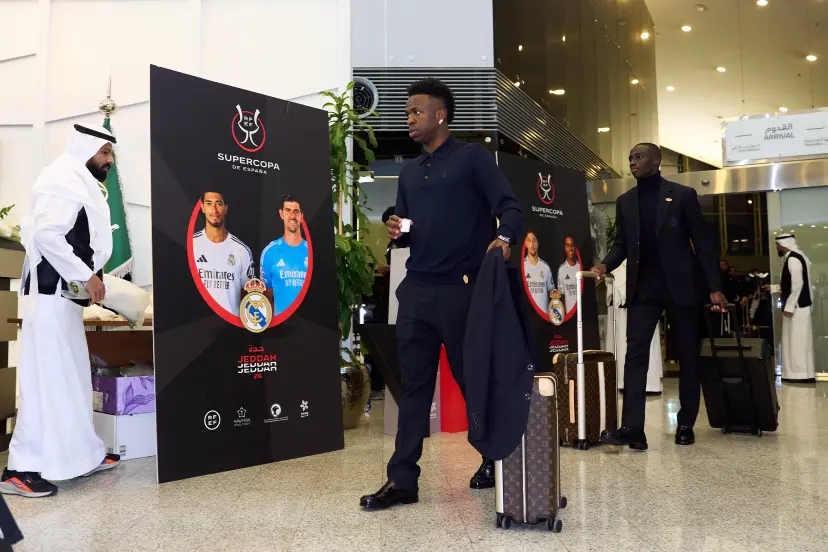 Vini Jr and Ferland Mendy in Saudi Arabia