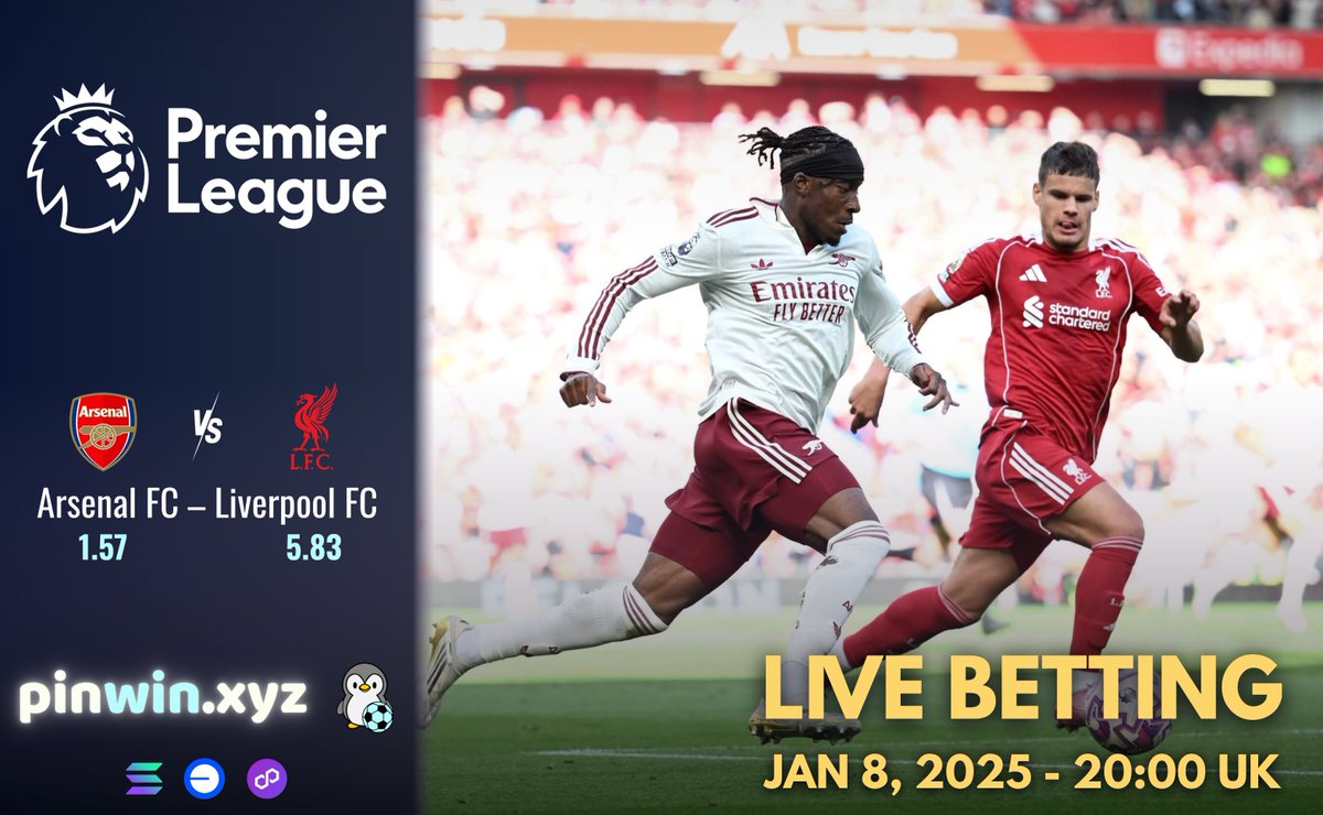PREMIER LEAGUE TITLE CLASH: Arsenal vs Liverpool ⚽ Can Liverpool close the  gap or will Arsenal extend their title march? TONIGHT | 20:00 UK / 15:00 ET  Predict, track and cashout LIVE on Pinwin 🐧 #PremierLeague
