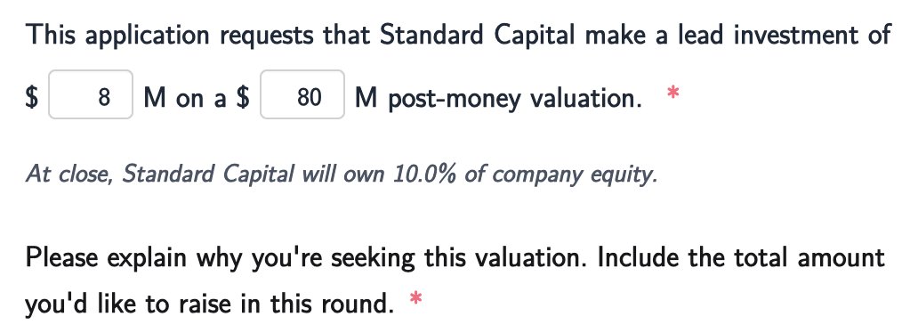 Delete the process
Raise a Series-A on your terms

The deadline to apply is January 7th, 2026 at 9p.m. PST.
Standard will get back to on-time applicants by January 16th, 2026

<a href="/Standard_Cap/">Standard Capital</a>