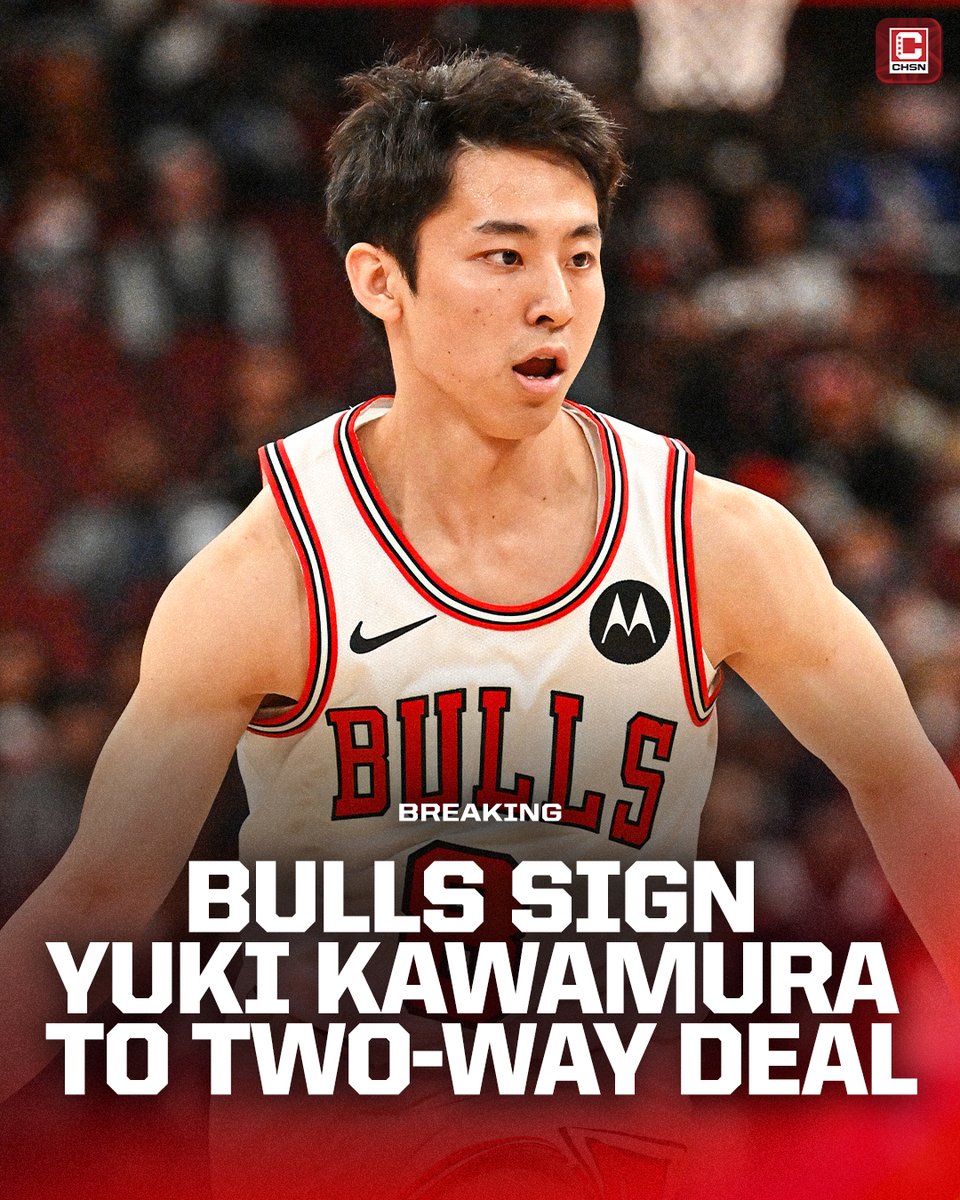 CHSN_Bulls's tweet image. YUKI IS BACK ‼️

The Bulls announced today they signed Kawamura to a two-way contract