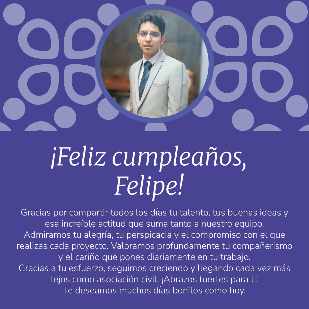 CCICOAH's tweet image. Feliz cumpleaños a nuestro coordinador de innovación: Felipe 🎂🎉.
Que tengas muchos días bonitos como hoy! 🎈