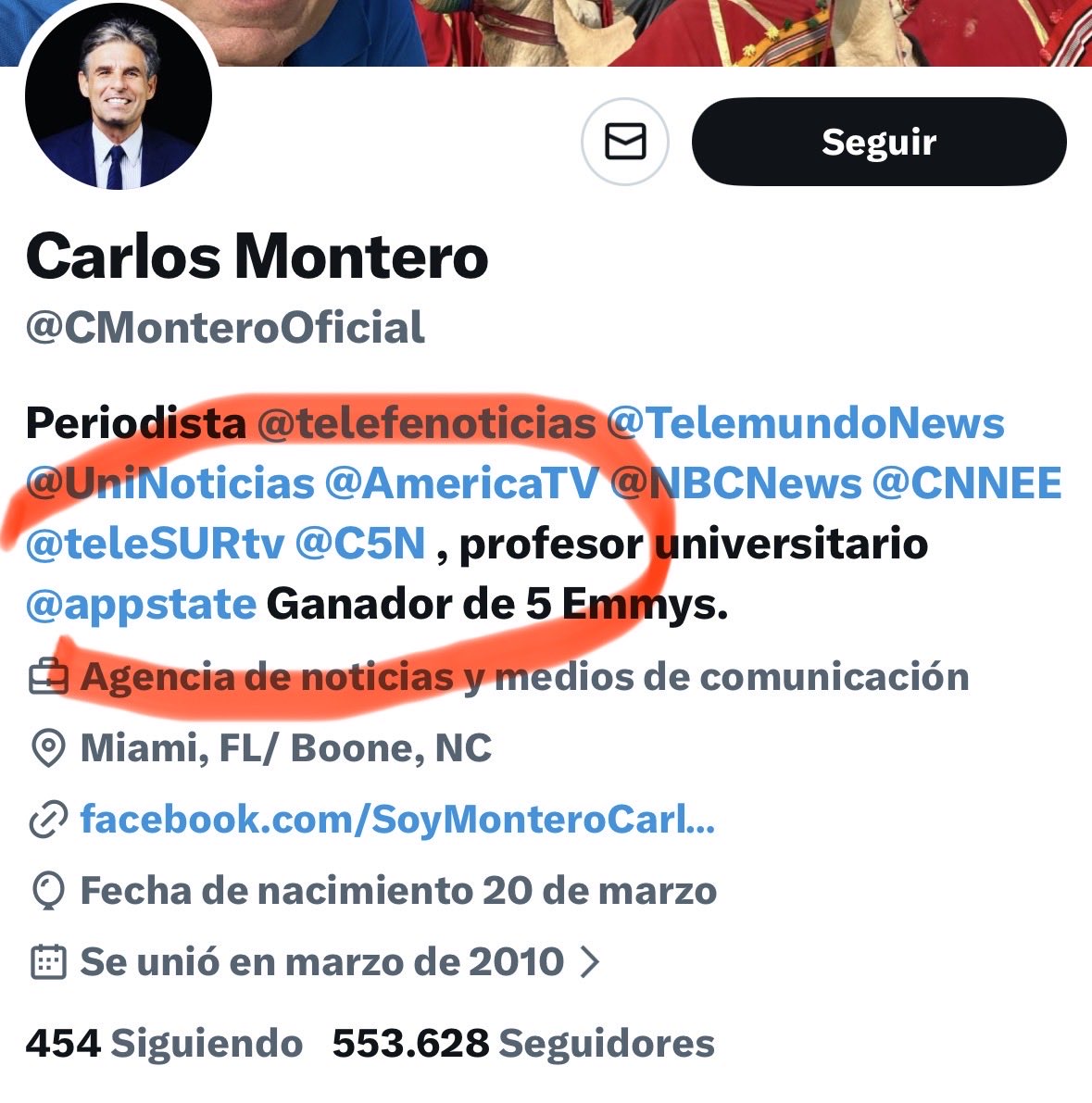 <a href="/CMonteroOficial/">Carlos Montero</a> <a href="/todonoticias/">TN - Todo Noticias</a> <a href="/lanacionmas/">La Nación Más</a> Dice el empleado de <a href="/teleSURtv/">teleSUR TV</a> y <a href="/C5N/">C5N</a>