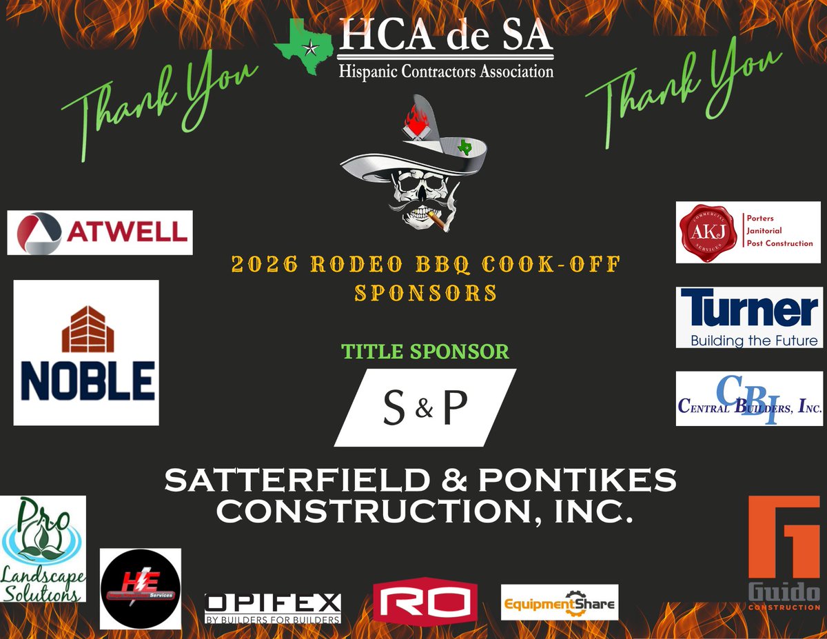 Join us at our 9th annual HCA de SA Rodeo BBQ Cookoff &amp; Private Party presented by Satterfield &amp; Pontikes Construction!

 EARLY BIRD SPECIAL 
 till 01/23/2026
Wristband entries 
 $35 for Friday
Wristband entries 
$35 for Saturday

$40 after 01/23/2026

 HCAdeSA.org