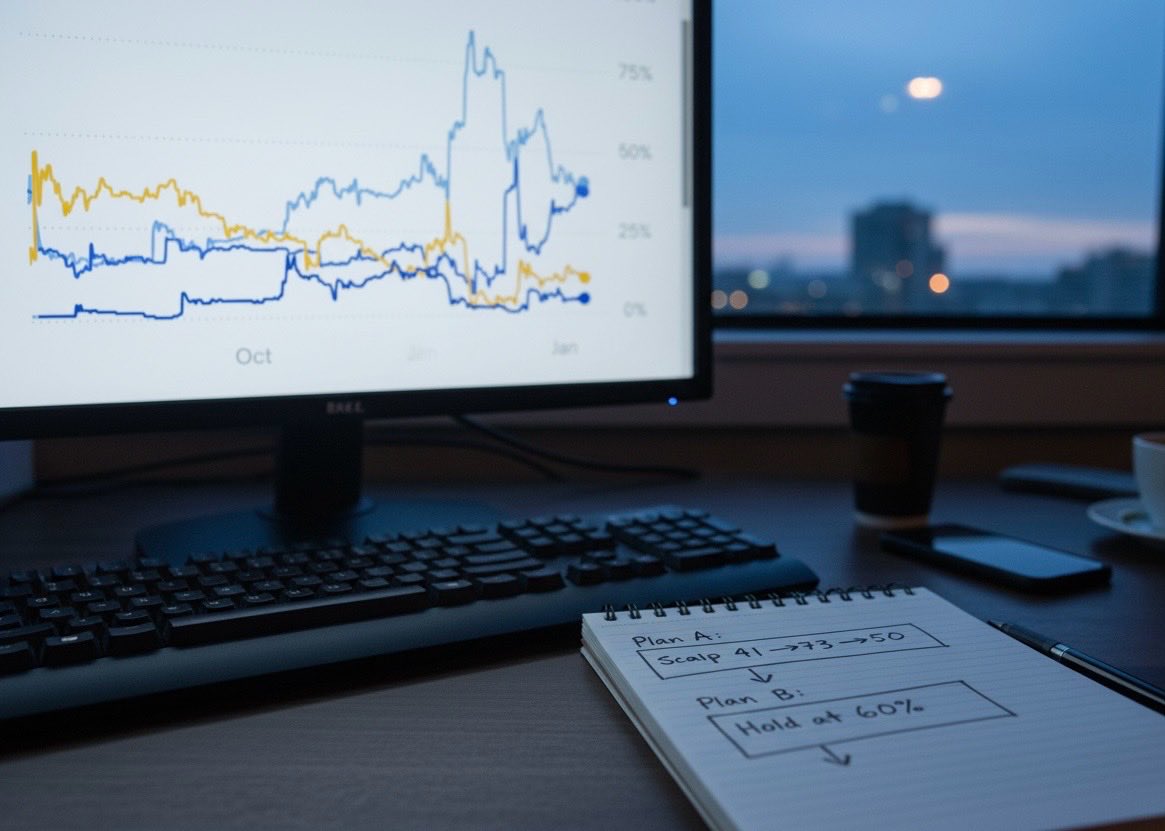 This market is moving like crazy with no news. 

How do you trade pure, chaotic volatility? 

I've mapped out two clear strategies.

I've already analyzed this market once and laid out all my arguments. 

x.com/daocryptopolya…

This is straight-up like a NASCAR race, and there