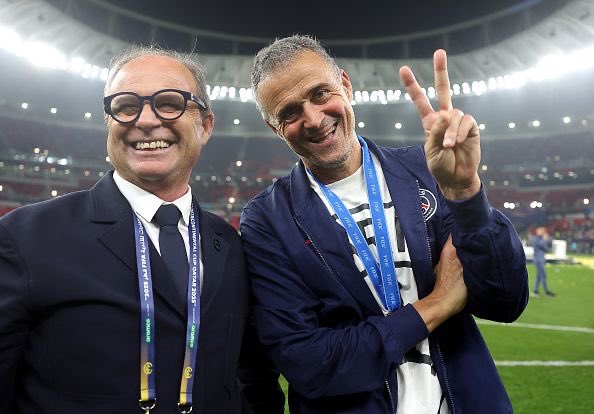 PSG_Report's tweet image. 🚨🎙️| Luis Campos comments on the recent rumours regarding Luis Enrique’s future: 

“100% Fake News.” @OLIVETALLARON