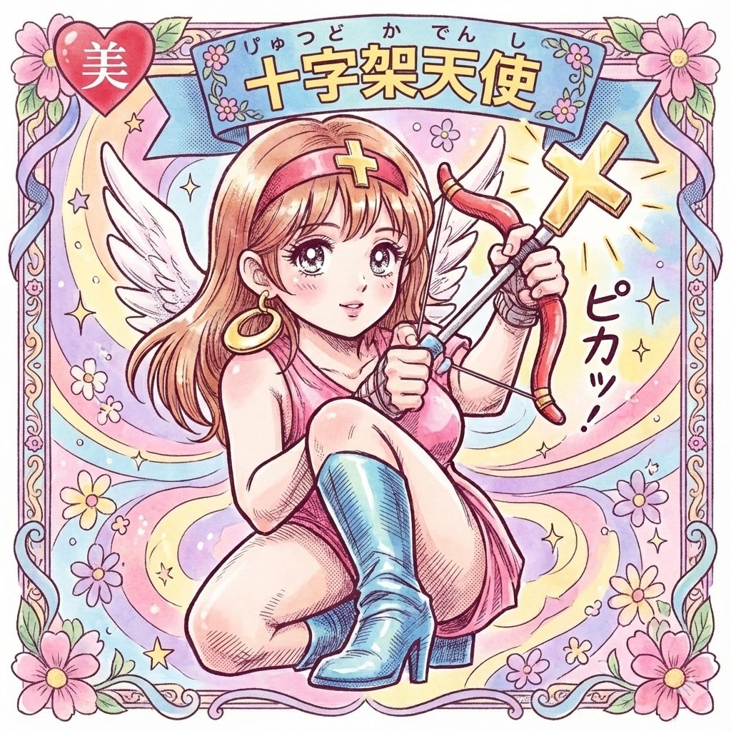 少女漫画風の十字架天使💖 #ビックリマンシール #十字架天使