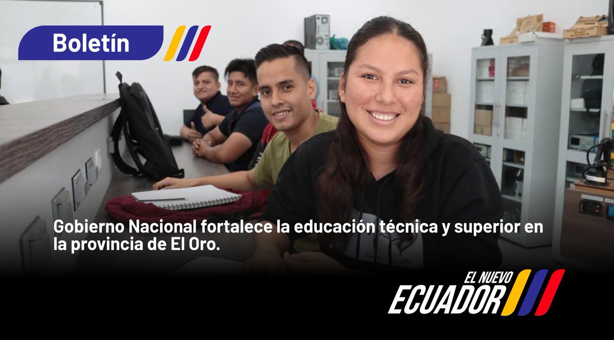 Educacion_Ec's tweet photo. [BOLETÍN] 💻 Inauguramos el sexto laboratorio de informática en la provincia de El Oro, con una inversión de USD 155.360 destinada al mejoramiento de la infraestructura y USD 198.072 en equipamiento tecnológico, beneficiando a más de 6.000 estudiantes. La ministra Gilda Alcívar participó en la entrega de estas instalaciones en la Unidad Educativa Libertador Simón Bolívar, en Machala, resaltando a la tecnología como un eje fundamental para el aprendizaje y la inclusión digital.👩🏻‍💻👨🏻‍💻 

📰 Conoce más detalles ➡️ https://t.co/IoVUHaugQY 

#ElNuevoEcuador