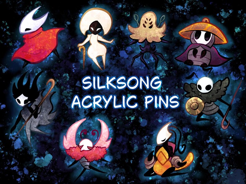 FernShawArt's tweet image. It took me a while but they're finally here ... 
Silksong fandom, if you're looking for merch, HERE I COME !

I've made a bunch of different acrylic pins for everyone to enjoy

And any order that buys 3 pins or more gets free international shipping !

etsy.com/fr/listing/443…
