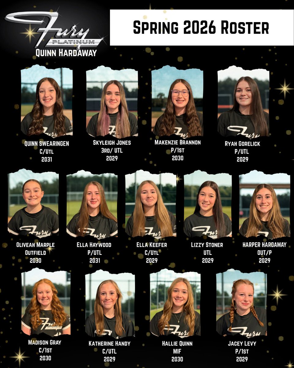 🚨‼️Introducing your VA Fury Platinum Quinn Hardaway 2026 Spring Roster! ‼️🚨

So excited to get out on the dirt with this crew and do work! In the meantime, putting in the work indoors and at the cages to bring our best this spring!  <a href="/FuryPlatinum/">FuryPlatinumSoftballClub</a> <a href="/FuryPlatinumVA/">Fury Platinum Virginia</a>