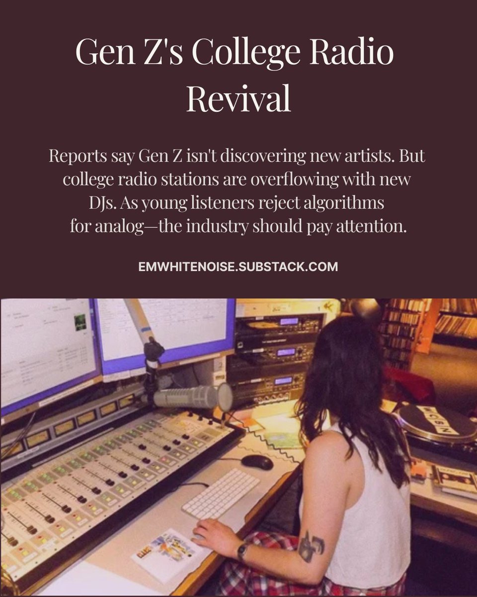 Emily02711's tweet photo. In 2025, I wrote 8 essays about music fandom, curation and discovery in the post-streaming era, now read by 3,600+ subscribers across the music business. What topics should I explore next? 👀 https://t.co/uq8tMTaNQE