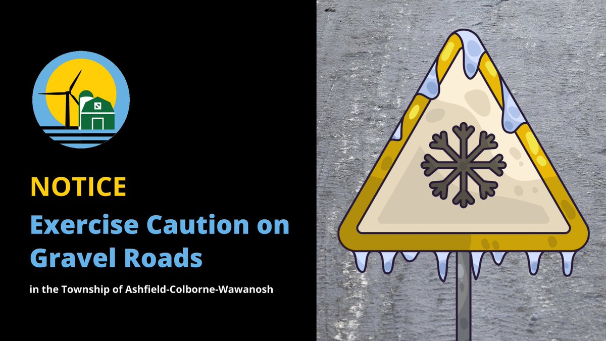 ⚠️ Exercise Caution on Gravel Roads ⚠️

Due to rain and freezing rain, gravel roads are ice-covered and hazardous. Township staff are actively responding to conditions.