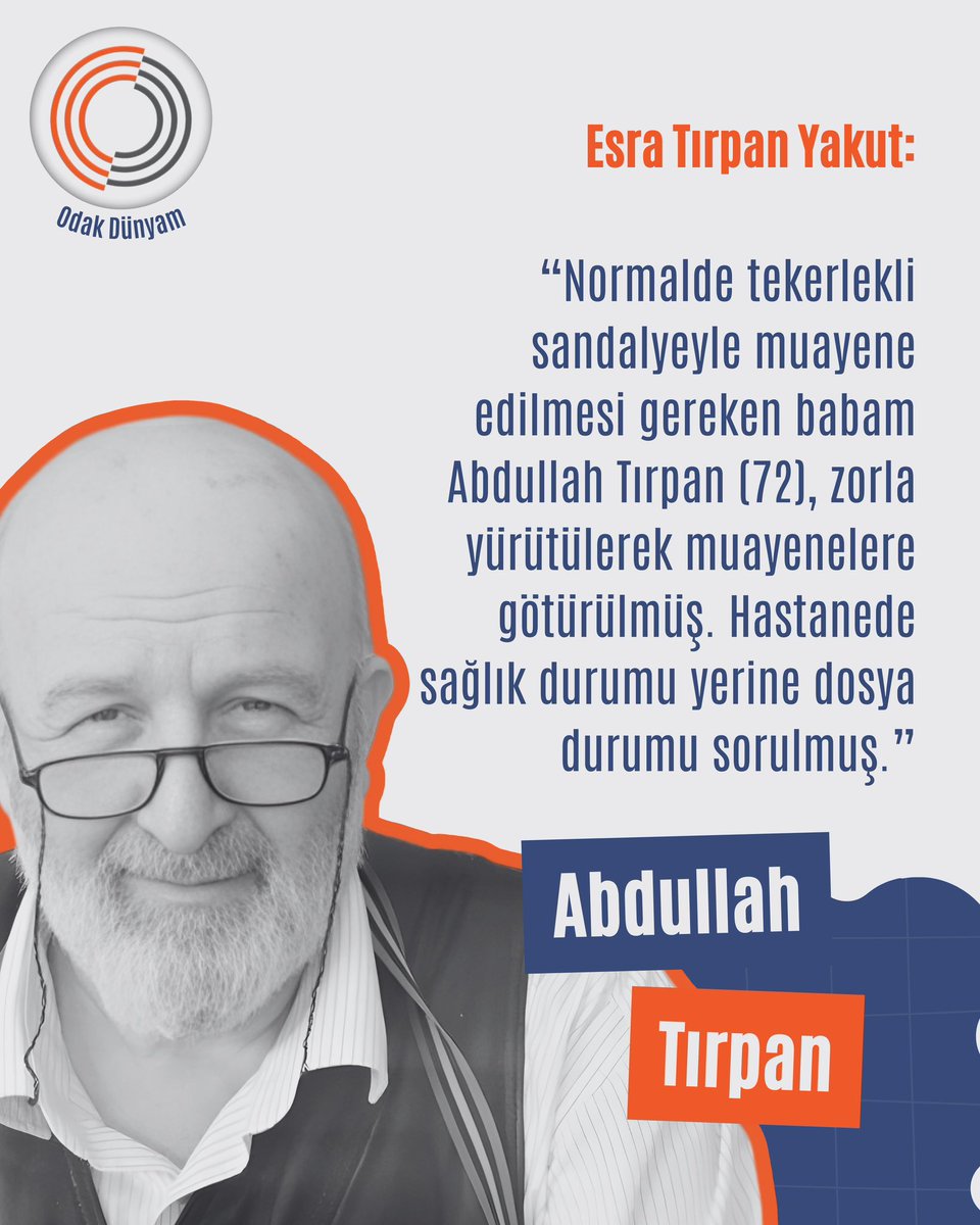 Her gün hastaneye zincirli sevk...
Bu mu Adalet ⁉️ 
Tahliye bir insanlık borcudur 

AbdullahTırpana Tahliye