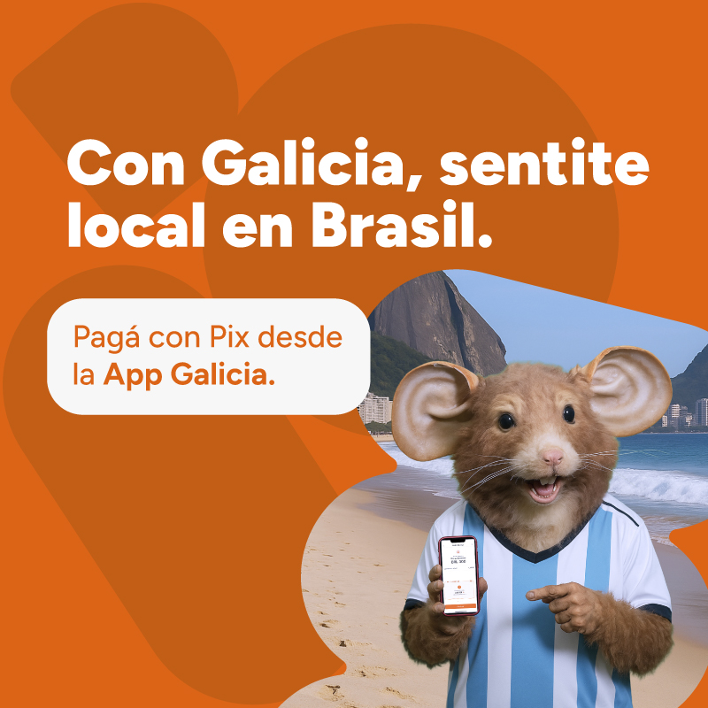 BancoGalicia's tweet photo. →📱Si estás en Brasil, podés pagar con Pix desde la App Galicia.