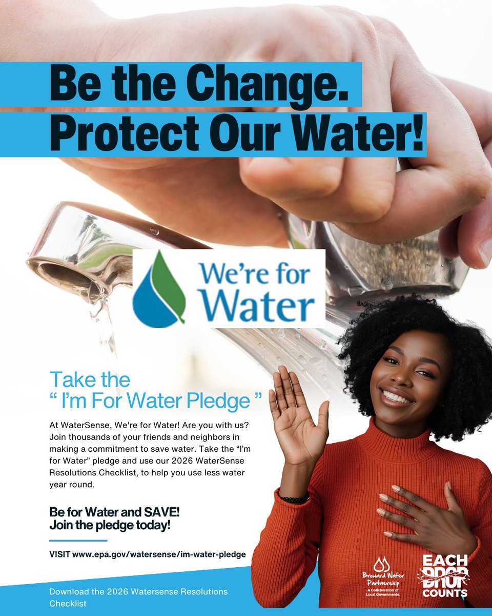 Be the Change! Protect Our Water Year-Round!

Water is essential to everything we love. 
Join thousands of others who are stepping up to save water through the “I’m For Water” pledge! 
 
Take the pledge &amp; download the checklist:
tinyurl.com/3u4rksj5