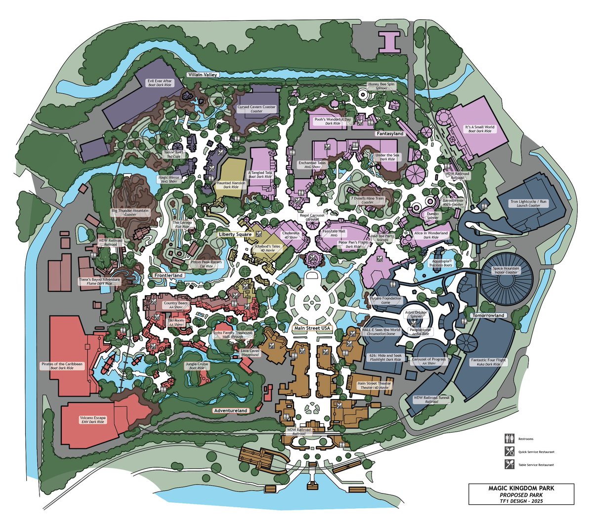 MAGIC KINGDOM BLUESKY EXPANSION PLAN

I've made some huge and maybe controversial changes in this concept plan with the goal of adding capacity, new IPs, and modern attraction updates to this classic park.

Read more here: imagineerlanddesign.wordpress.com/2026/01/05/mag…