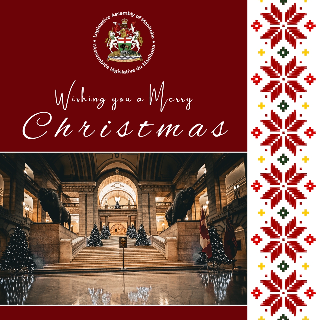 MBLegislature's tweet image. щасливого Різдва! / Merry Christmas!
The Legislative Assembly of Manitoba wishes peace, freedom &amp;amp; strength to the people of Ukrainian.
#UkrainianChristmas #SlavaUkrainii #LegMB