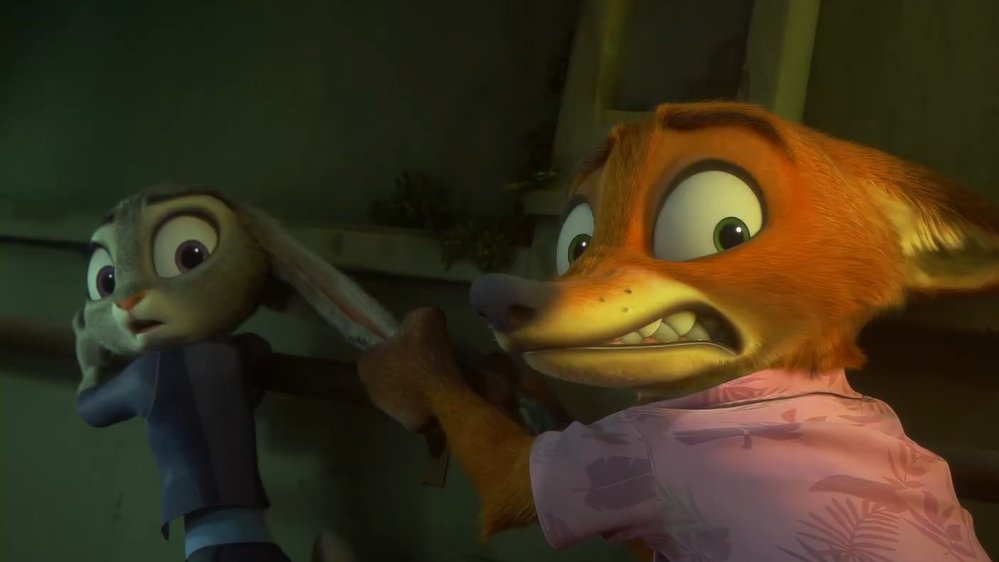 Cheezit2witter's tweet photo. Really like it when Nick grabs onto Judy like this https://t.co/FargiVC5U4