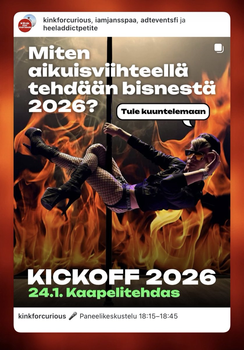 Kaapelitehdas 21.1
K*ink for curous - Kickoff tapahtuma ⭐️

See u there ⭐️