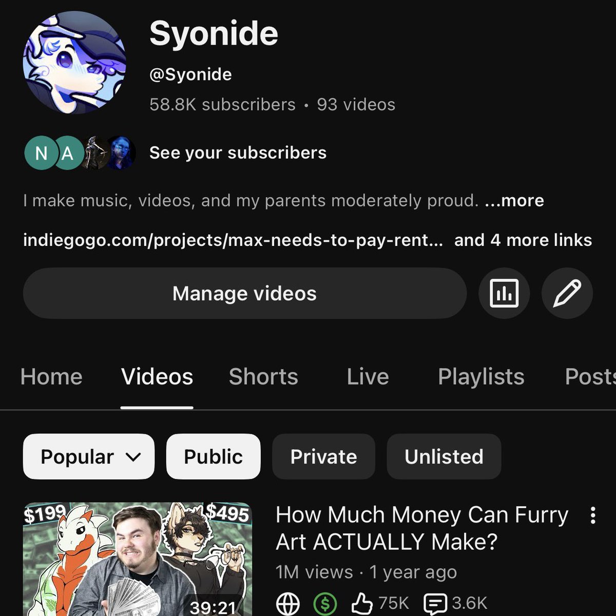 BABY’S FIRST YOUTUBE MILLION, THANK YOU FURRIES ‼️‼️‼️