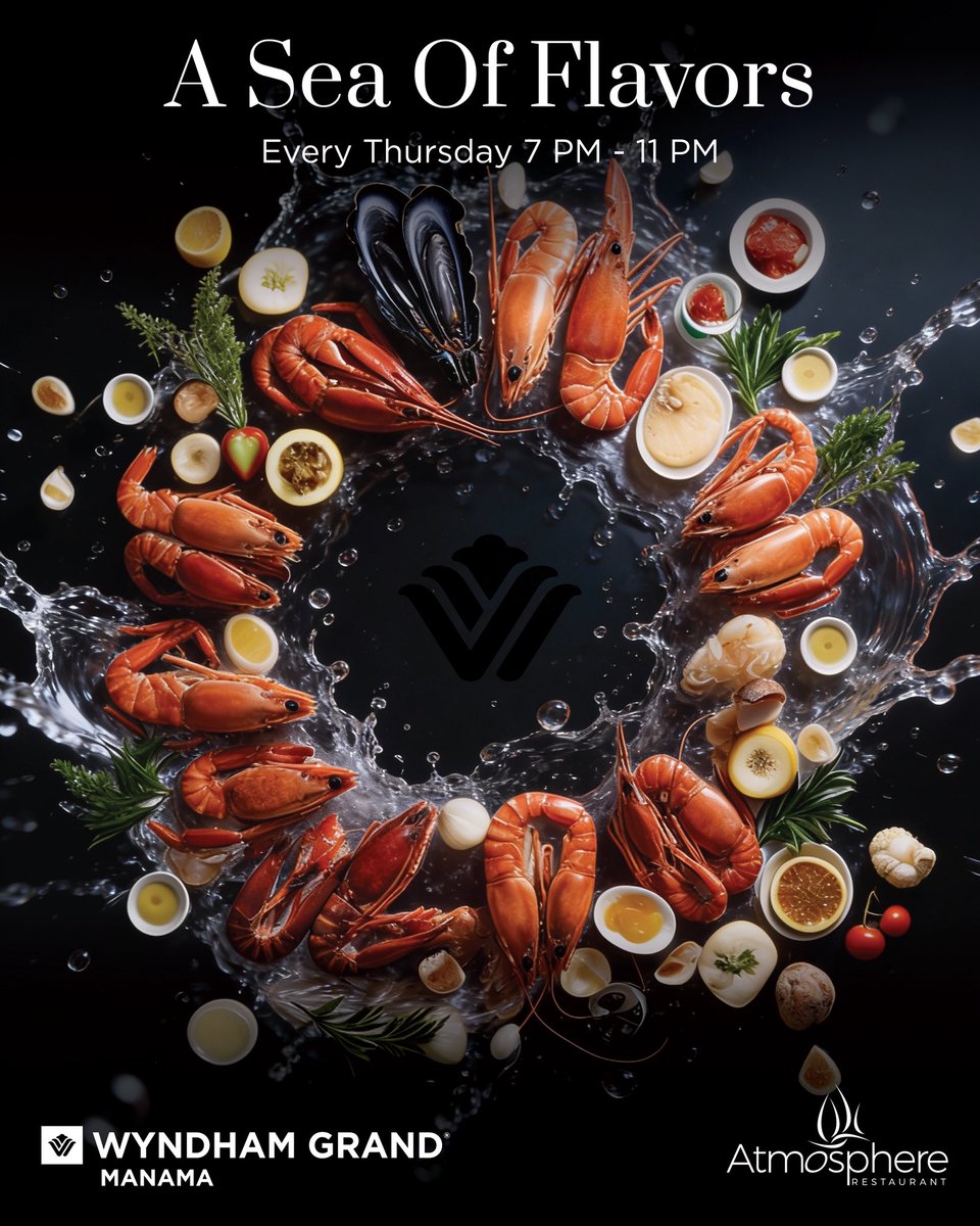 An ocean-inspired feast awaits 🌊🐟🦞
Indulge in a night of the freshest seafood and refined flavors

وليمة مستوحاة من نكهات البحر بانتظاركم 🌊🐟🦞
استمتعوا بأمسية من أشهى المأكولات البحرية وأرقى النكهات

للحجز, تواصل معنا على 6116 1711 973+ أو عبر 0113 3364 973+