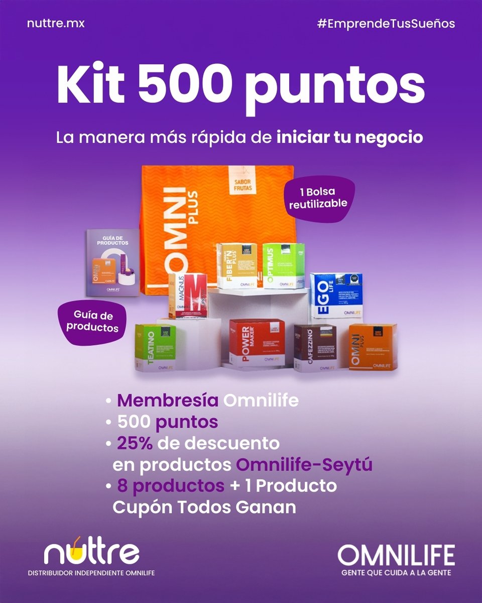nuttre's tweet image. ¡La manera más rápida de iniciar tu negocio! Inscríbete con cualquiera de nuestros Kit 500 obtienes automáticamente 25% de DESCUENTO en TODOS nuestros productos OMNILIFE-SEYTÚ. 😱 
👉 ¿Te interesa? Adquiérelo con nosotros, escríbenos INBOX. 💬
#EmprendeTusSueños #OMNILIFE #SEYTÚ