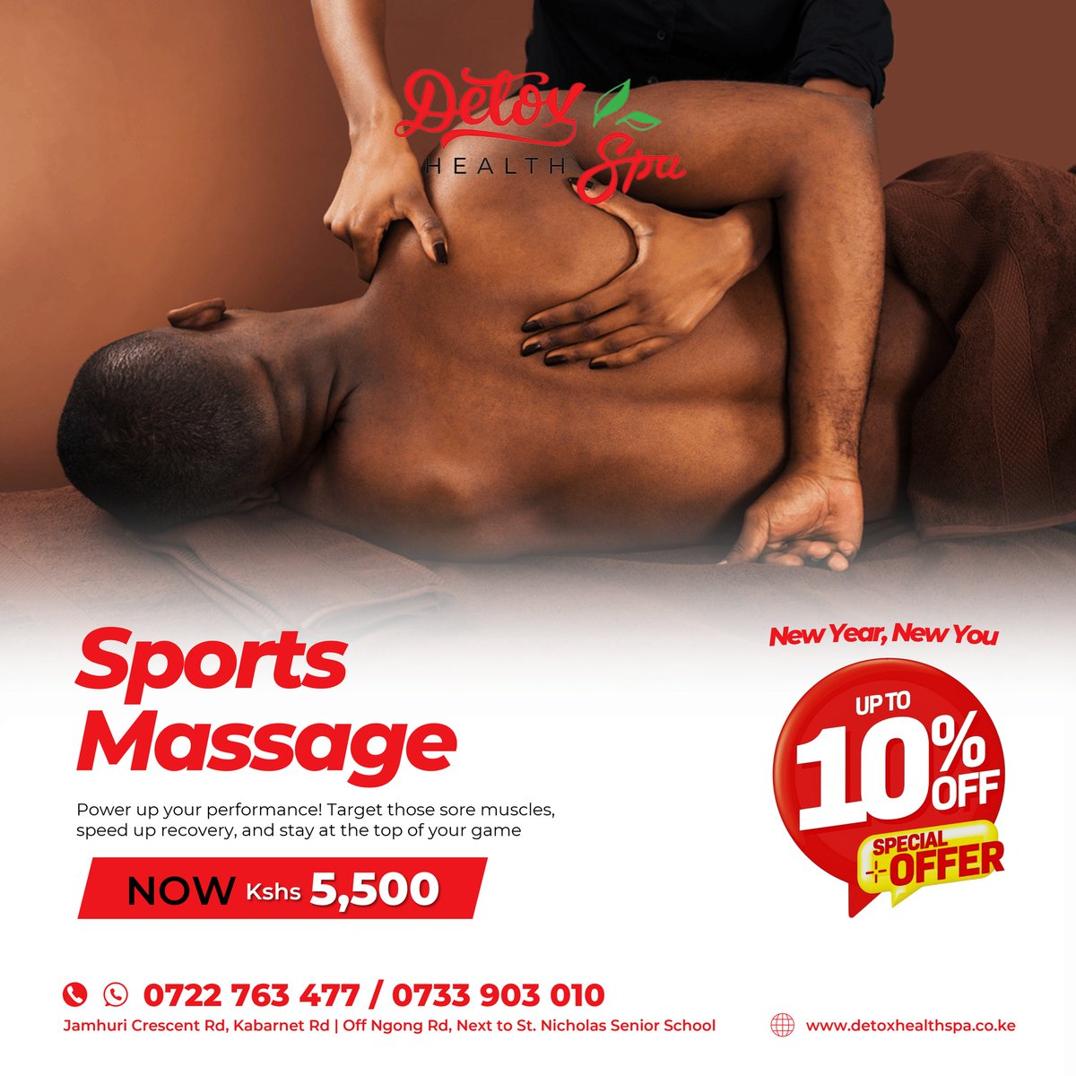 Mbaite's tweet photo. It helps with injury prevention and recovery, but also with the wellbeing of the athlete. It alleviates the symptoms of stress and anxiety.

A Sports Massage flushes toxins from the body and improves lymphatic and Blood circulation.

☎️ 0722 763477
📌 Kabarnet Rd, Off Ngong Rd.. https://t.co/KtcpoleiPg