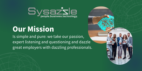 We develop long-term, thought-provoking, shared fate, solution-oriented relationships to exceed your wishes and needs. We are ready to help you!
sysazzle.com
LinkedIn: bit.ly/3MScdEt

#healthcareindustry #healthcarestaffing #itcareers #techstaffing