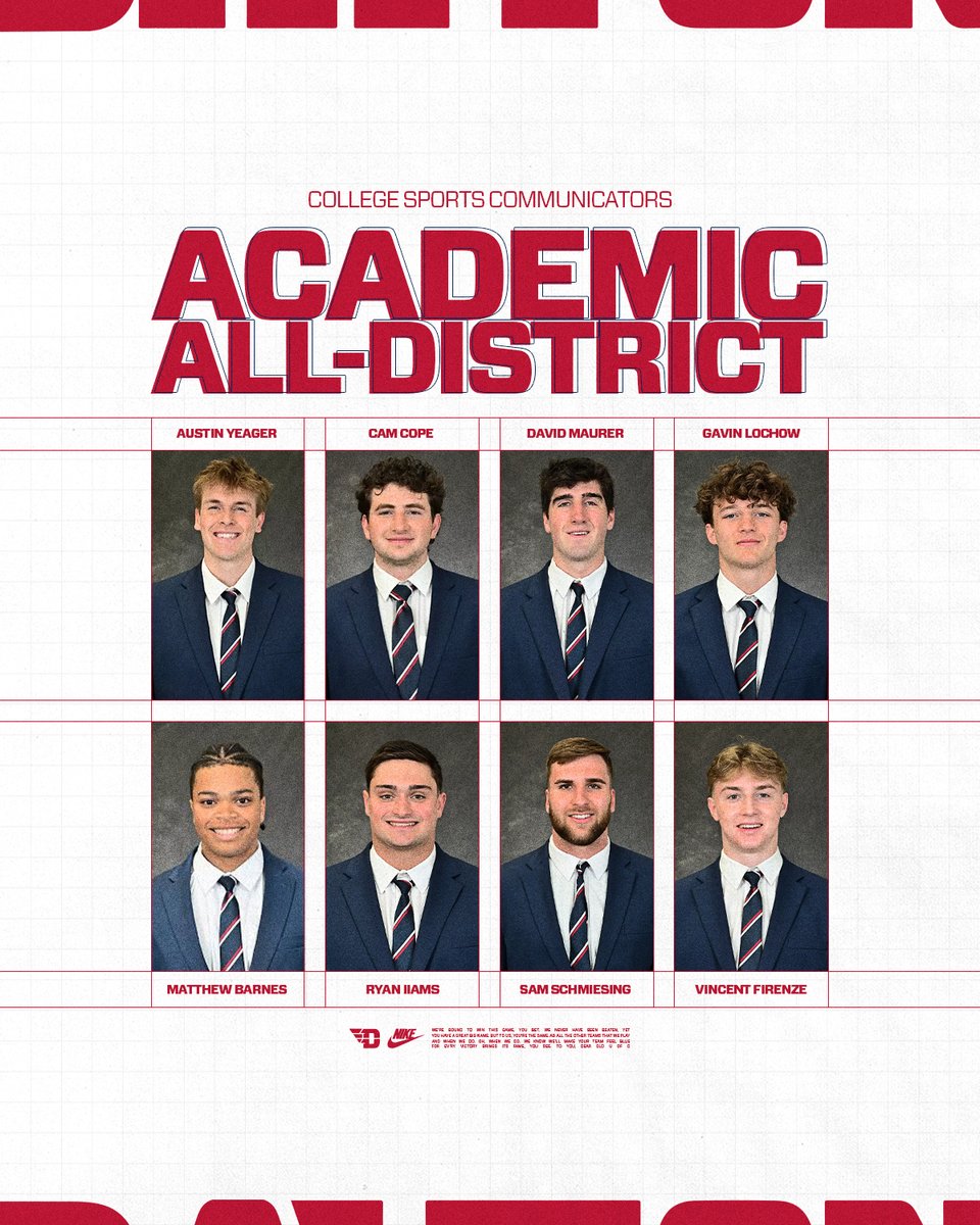 Multiple Flyers named CSC Academic All-District for Dayton Football. #FlyerFootball // #GoFlyers
