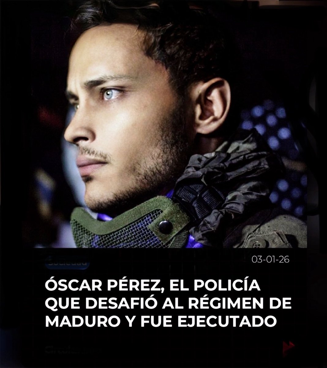 🕊️🇻🇪 ! Que brille la luz perpetua para ti y tus compañeros de lucha.  Tu legado sigue inspirando a Venezuela y al mundo a luchar por la libertad y la justicia 🇻🇪💪. #OscarPérezPresente #EternamenteEnNuestrosCorazones